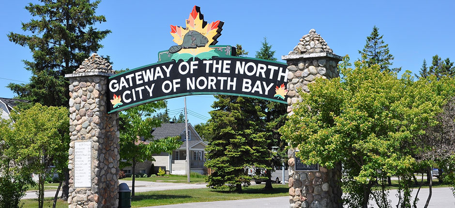 The 'Gateway of the North' archway way in North Bay, Ontario