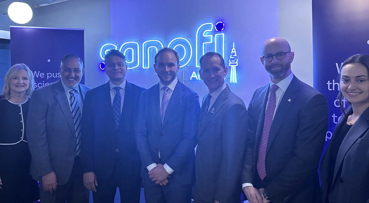 Photograph of Invest Ontario team at Sanofi announcement