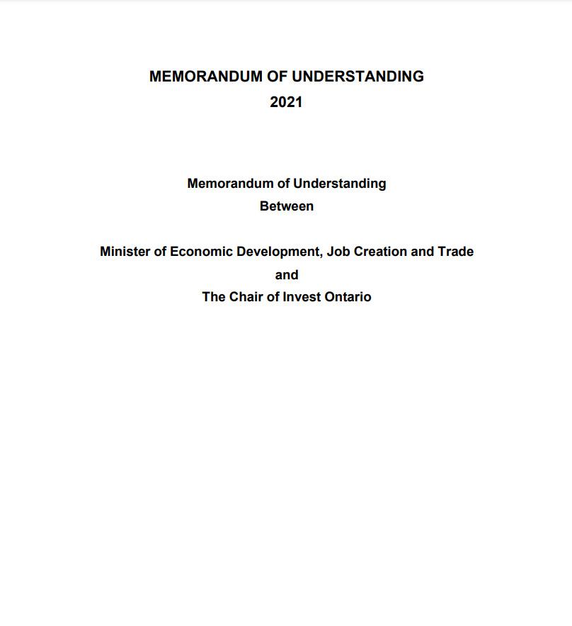 Memorandum of Understanding 2021