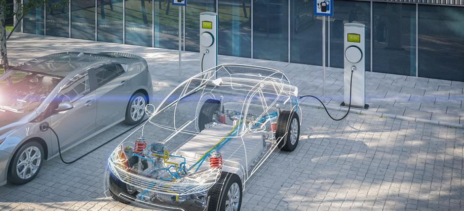 Voitures électriques génériques avec batterie visible