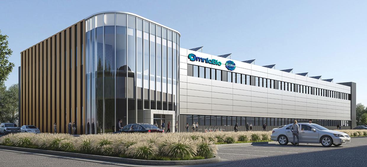 Image rendering of OmniaBio’s new biomanufacturing facility in Hamilton